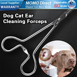 ZR0Stainless Steel Pet Ear Hair Tweezers Dog Cat Hemostatic Clamp Forceps Pet Hair Cleaning Tongs