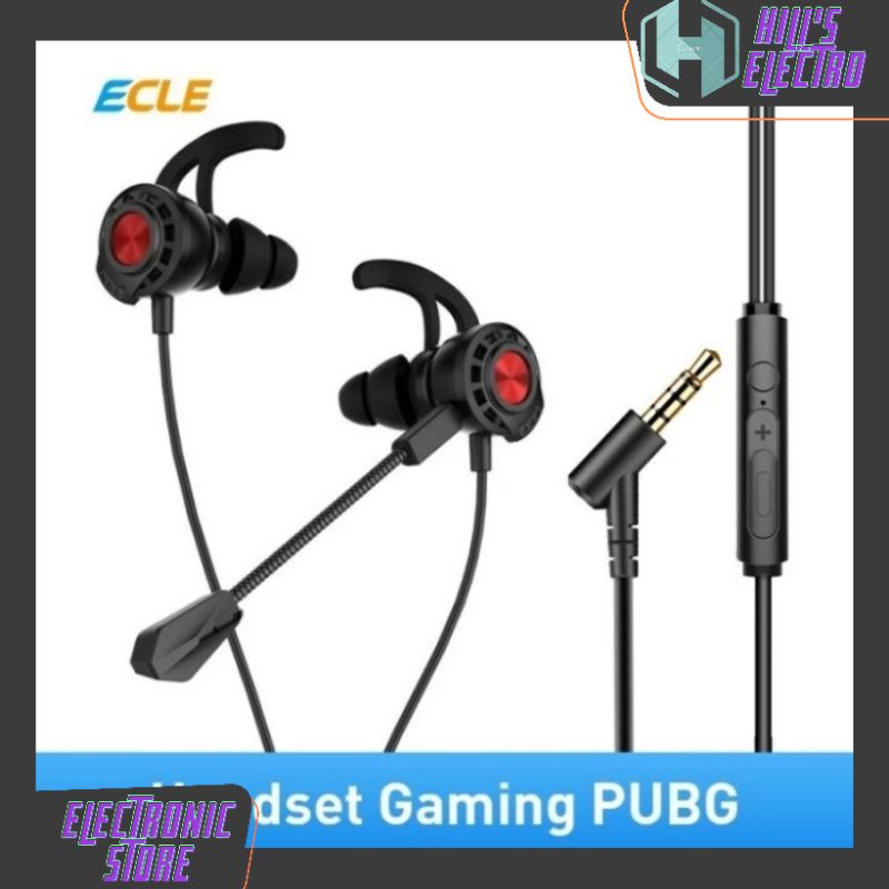 Ecle WIRED Headset Controlled InEar Gaming Headset 01 Black Shopee