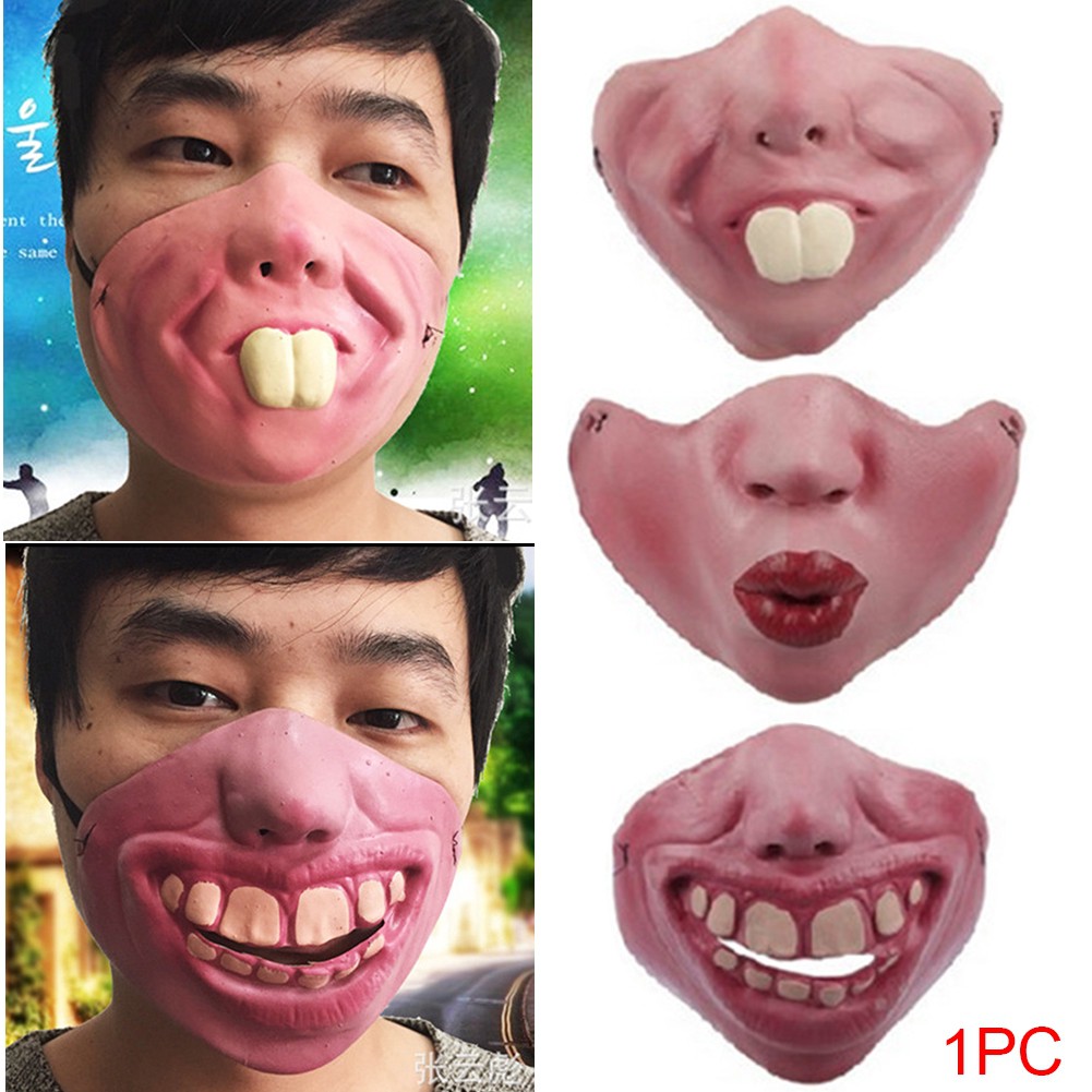Adult Real Face Mask Pet Funny Halloween Latex Gift Half Shopee