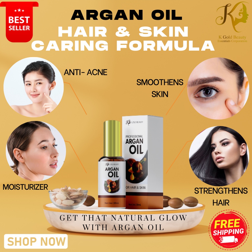 ARGAN OIL BY K GOLD BEAUTY WITH FREEBIES - Argan Oil For Hair, Hair ...