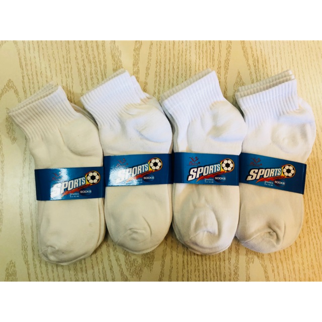 White Socks 12pairt 42-46cm Makapal na medyas | Shopee Philippines