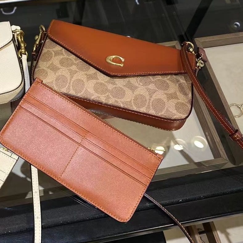 Original Coach Wyn Crossbody In Signature Canvas C8442 Tan/Rust