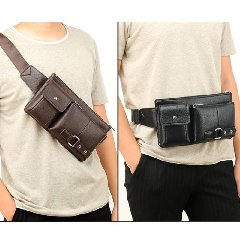 leather waist bag men