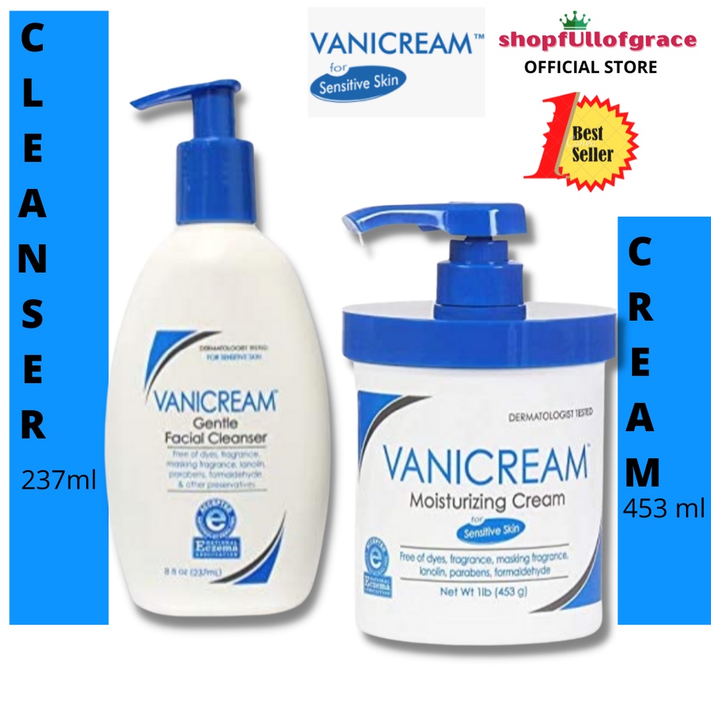 Vanicream Gentle Facial Cleanser 8oz Vanicream Moisturizing Cream Lotion 453g For Sensitive