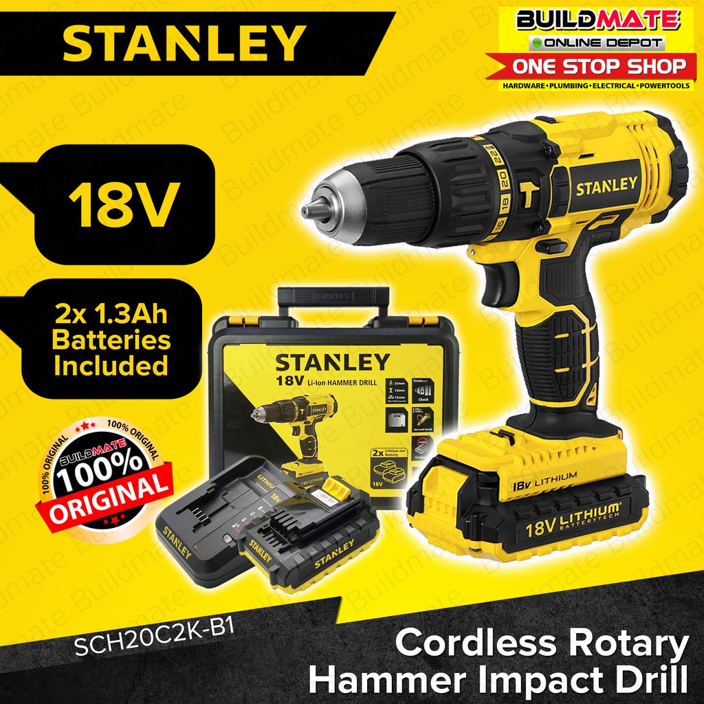 STANLEY Cordless Rotary Hammer Impact Drill 18V with Battery 1.3AH