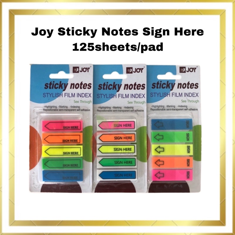 Sign here sticky notes joy shopee philippines