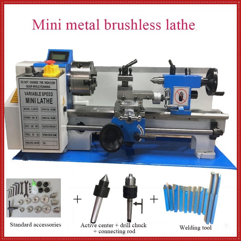 Lathe Machine Benchtop Metal Lathe Small Stainless Steel Lathe High Precision Metal Processing Wood