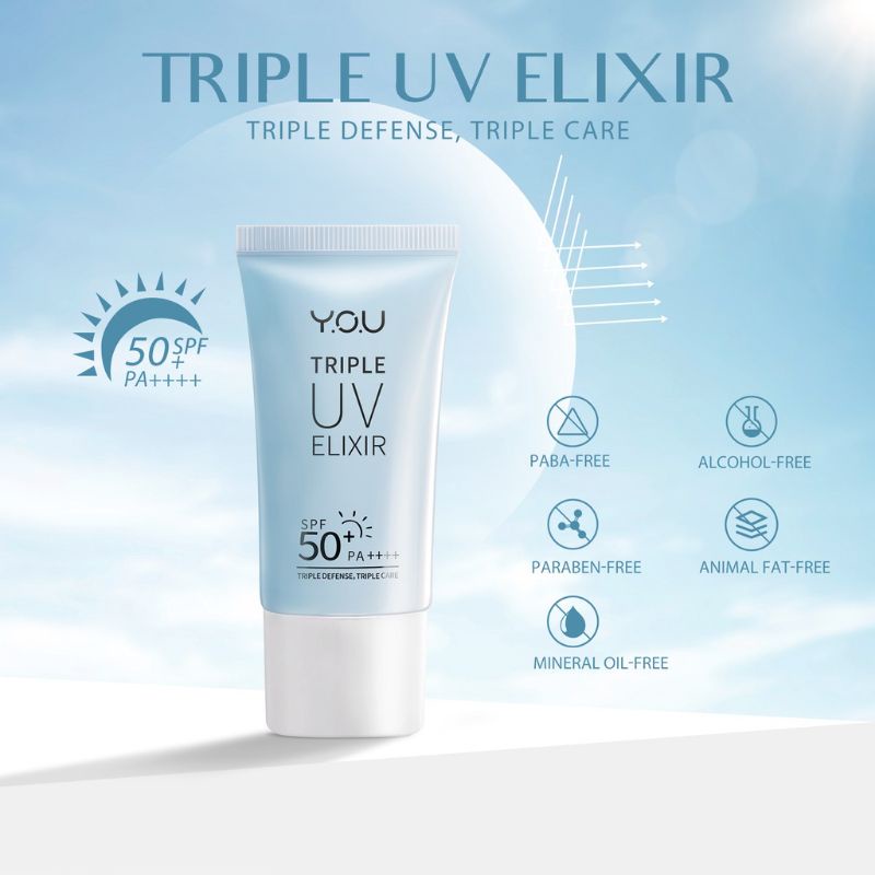 Y.O.U Triple UV Elixir SPF 50+ PA++++ UBA UVB Blue light Protection ...