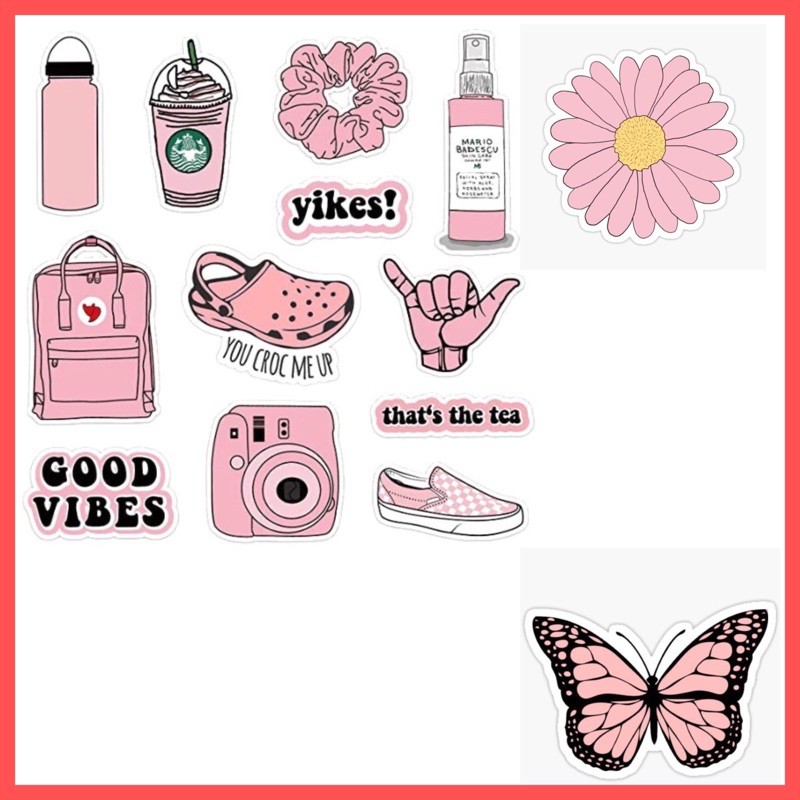 SUPER CUTE PINK AESTHETIC STICKERS! | Shopee Philippines
