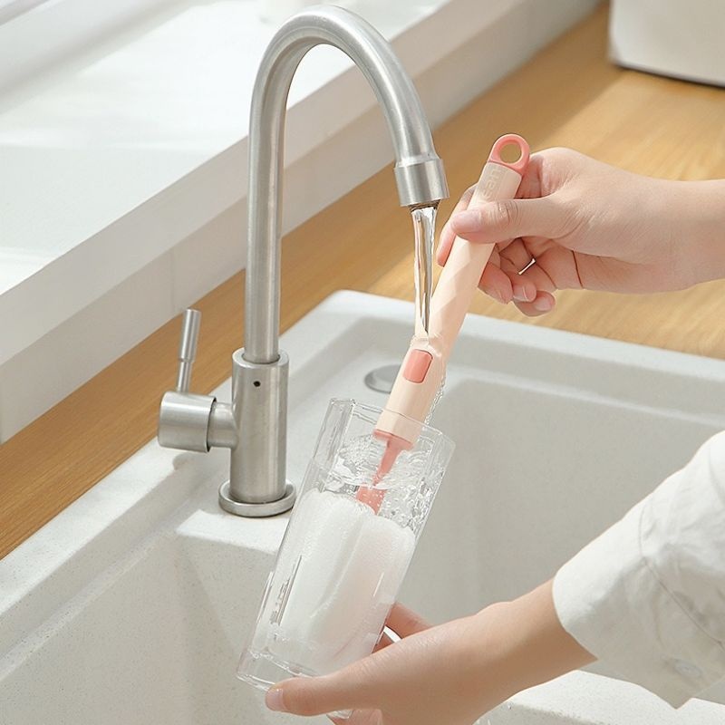 Long Handle Removable Kitchen Cleaner Tools Sponge Cleaning Brush