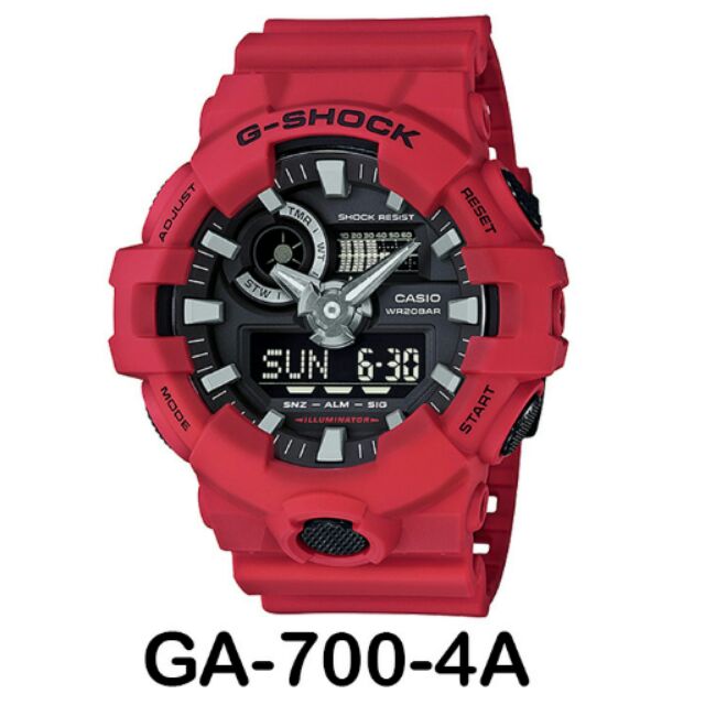 g shock ga700 red