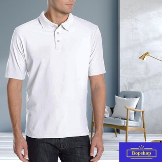 WHITE POLO SHIRT WITH COLLAR FOR MEN HONEYCOMB #8