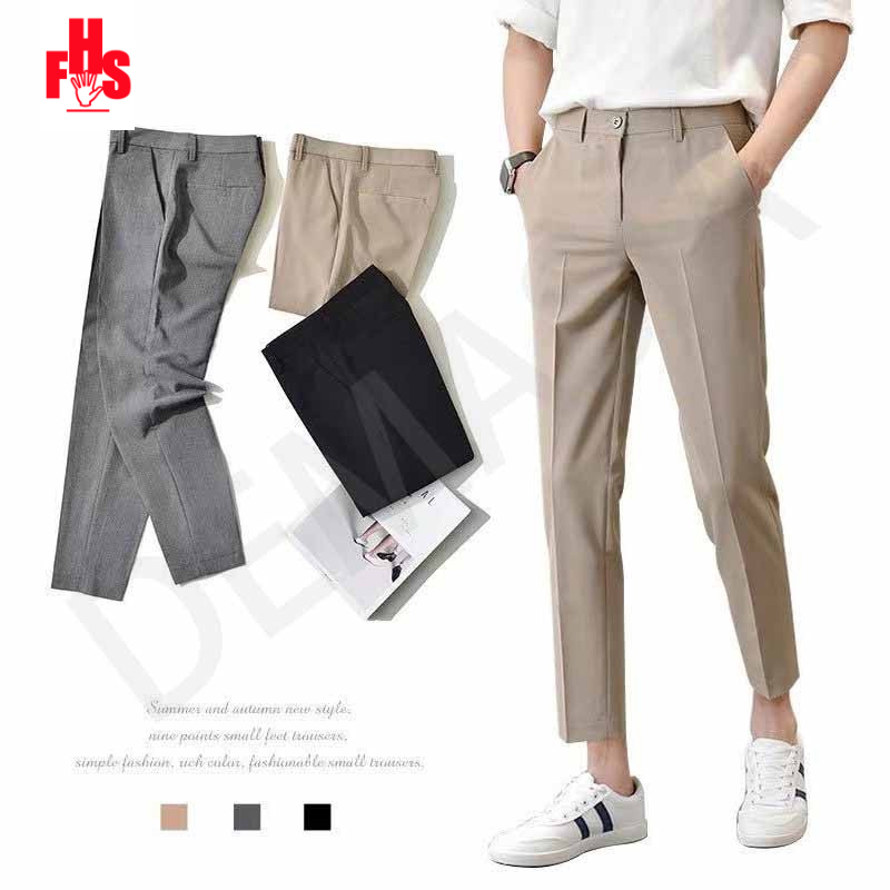 HFS bestseller! High Quality Trouser Pants for Men Above Ankle Korean ...