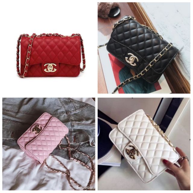 chanel red sling bag