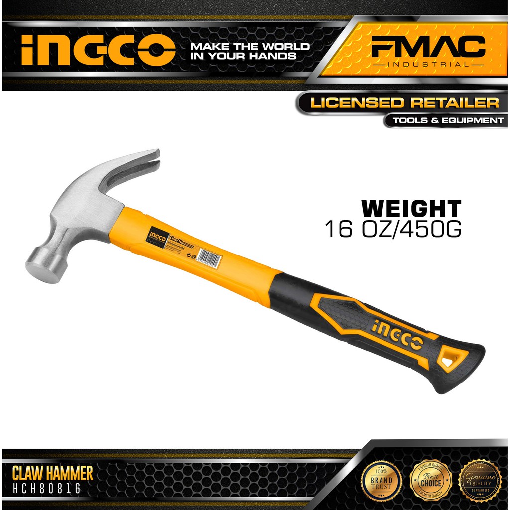 INGCO Claw Hammer HCH80816 Shopee Philippines