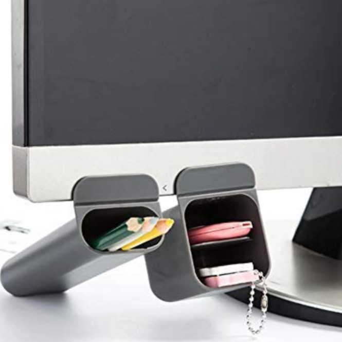 Pencils Pens Holders for Computer Monitor, Self Adhesive Under Monitor