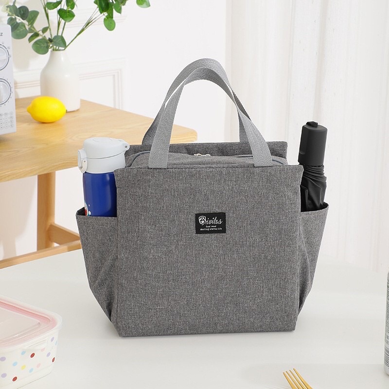 fashionable insulation waterproof canvas lunch bag (big size ) | Shopee ...