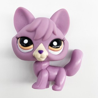 2pcs/lot Littlest Pet Shop LPS#2386#1536 Purple Walking Cat Fox Kid Toy 