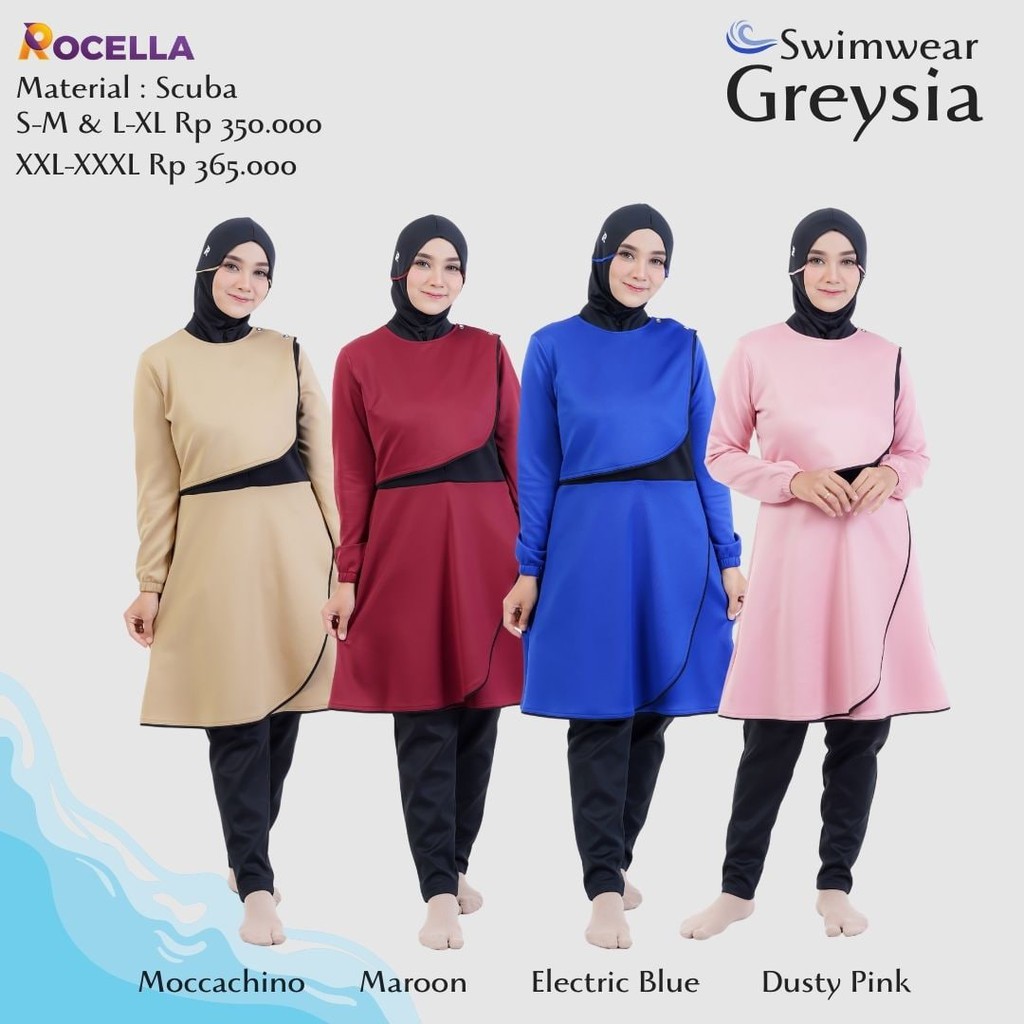 Rocella Graysia Muslim Women's Swimsuit Beautiful Present | Shopee ...