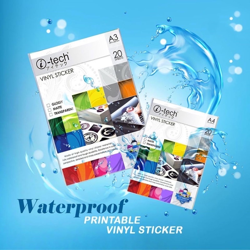 A3 Itech Vinyl sticker Printable Waterproof Vinyl Sticker Shopee