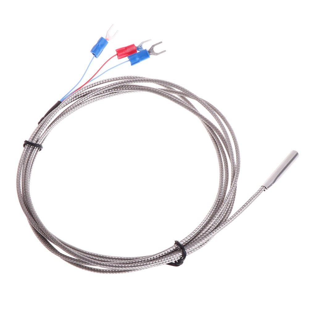 Stainless Steel RTD PT100 Temperature Sensor Thermocouple with 2m 3 Cable Wires