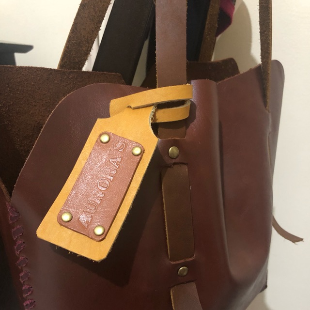 personalized leather tote