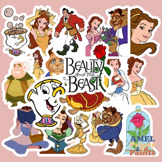 50 PCS 3 cm or 5 cm Beauty and the Beast Disney Princess Prince Movie Graffiti Sticker Set