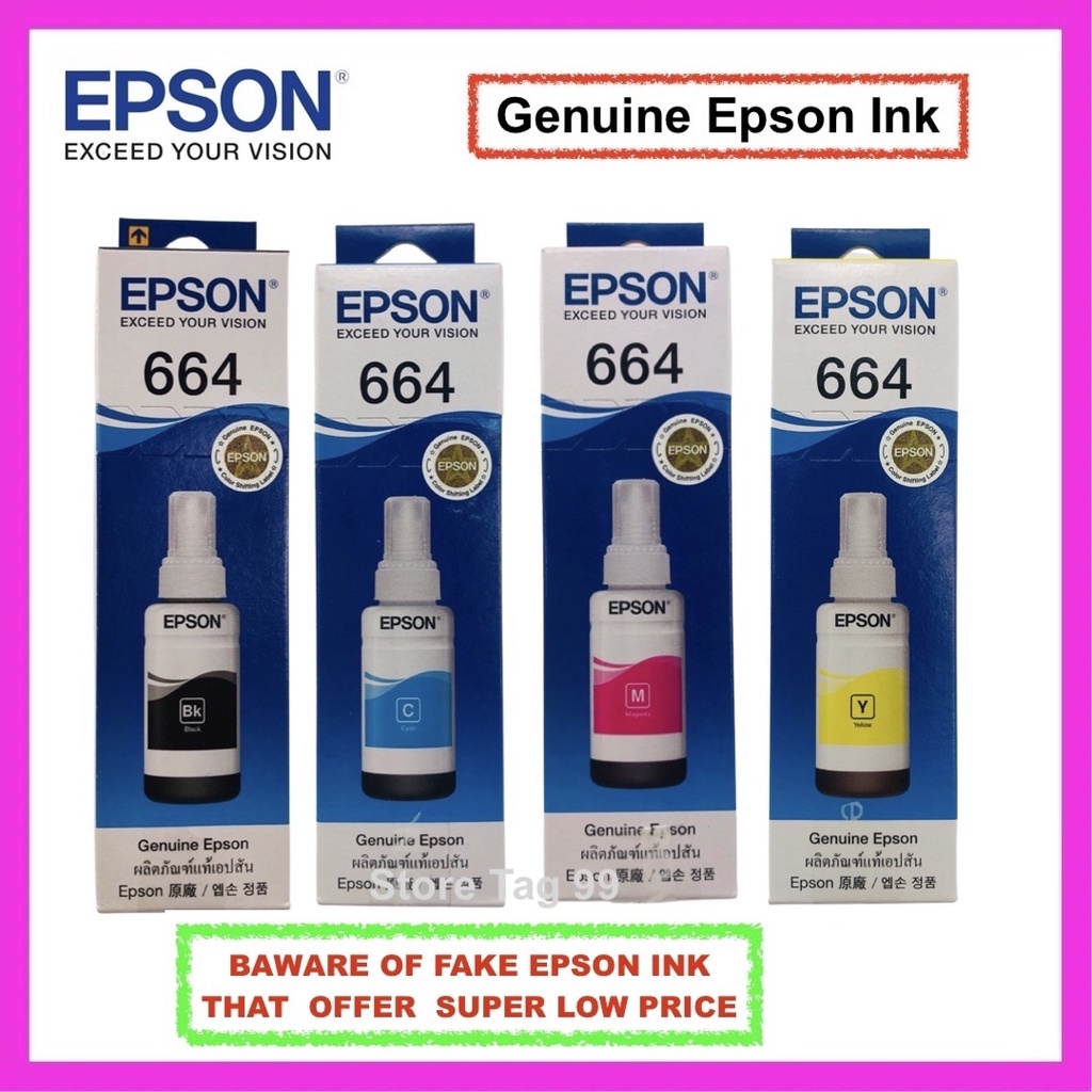 Epson Original ink 70ml ( 664 101 Original Epson Brand ) Bottle for