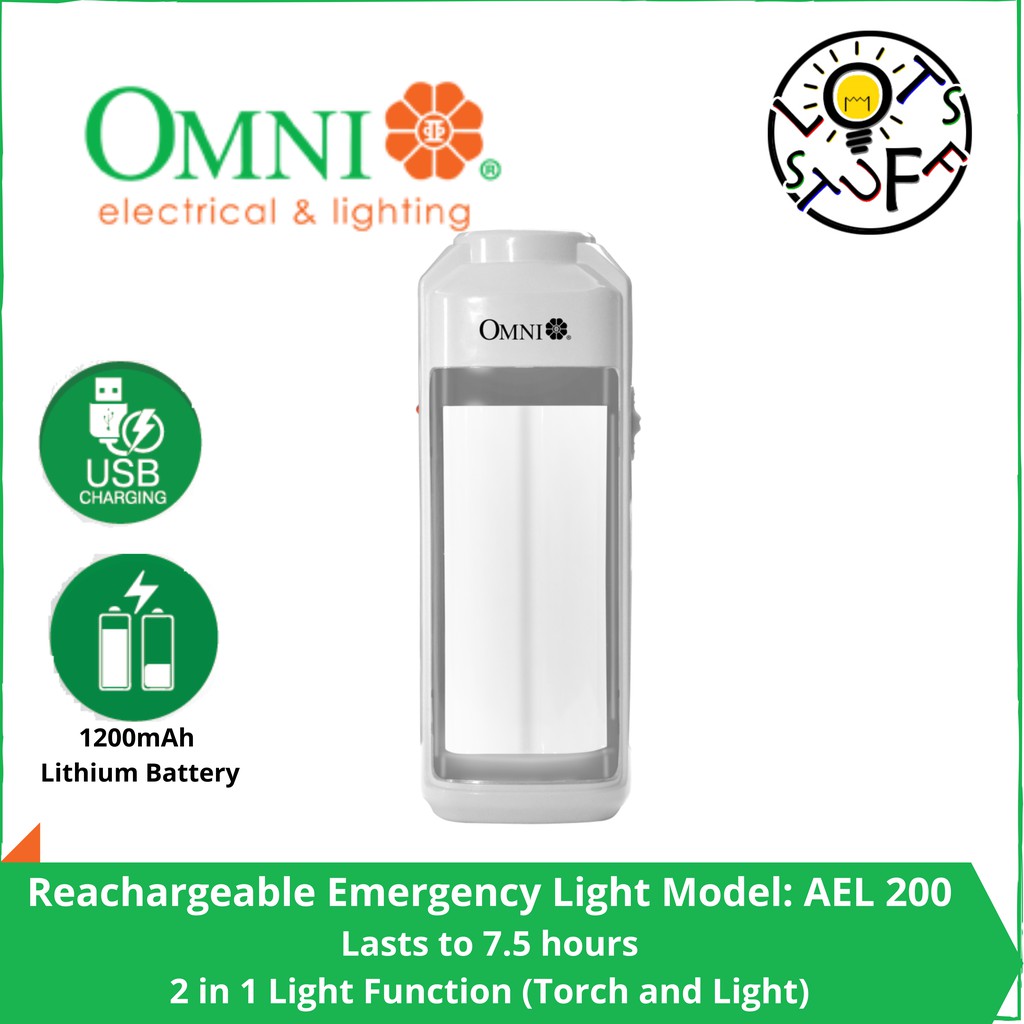 Omni Rechargeable Emergency Light AEL200 Shopee Philippines