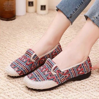 new Ethnic style women's shoes, cloth shoes, flat non-slip women's casual shoes,all-match peas shoes