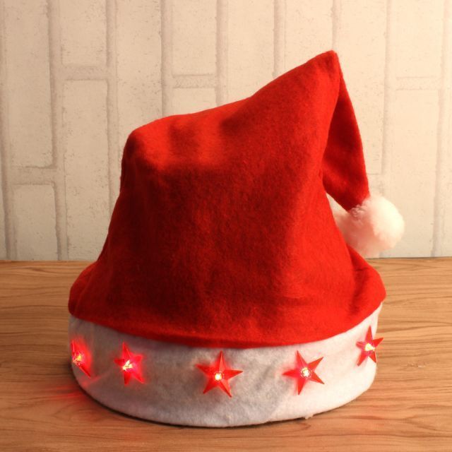 santa hat with lights