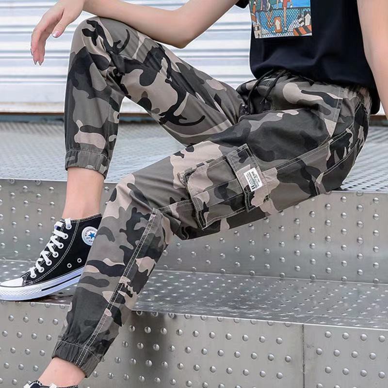 stretch camo cargo pants