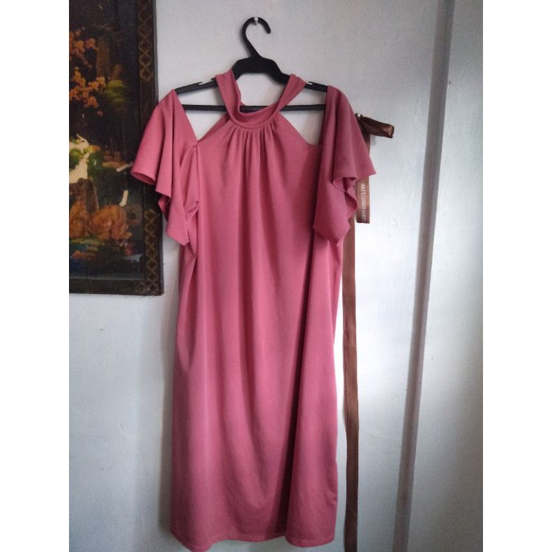 old rose off shoulder dress
