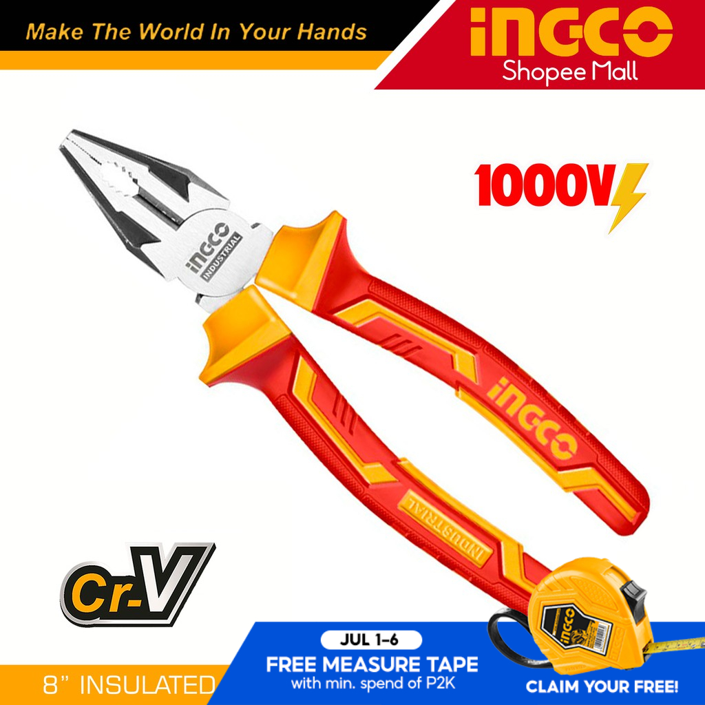 Ingco HICP28208 8” Insulated Combination Pliers _H ₱565