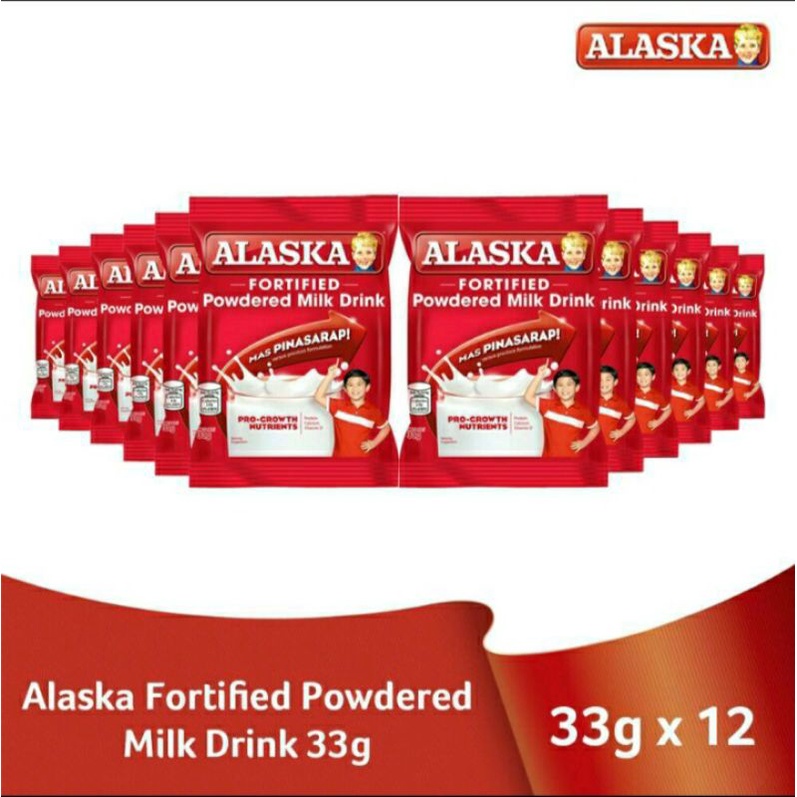 ALASKA FORTIFIED MILK POWDER 33g (sold by tie 12's) Shopee Philippines