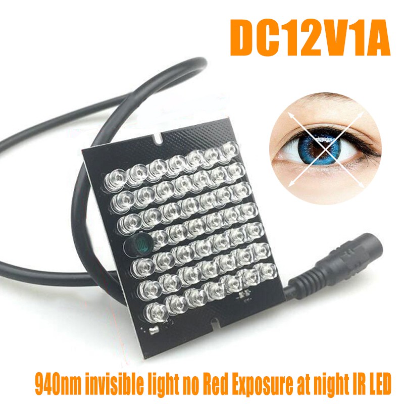 48PCS Leds Invisible CCTV Night Vision 940nm IR Infrared Illuminator
