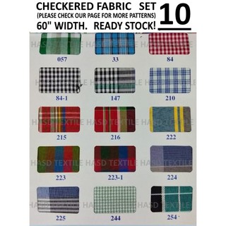 Checkered Multi-Color [SET 10] Woven Textile Fabric (60'' Width) for School Uniforms and Skirtings #1