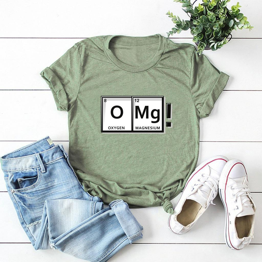 OMG Fun Chemistry Element Periodic Table Graphic Woman Tee Shirt 100%  Cotton Summer Female T-shirt Women Shirts | Shopee Philippines