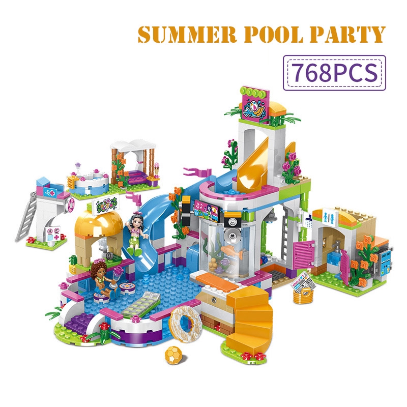 lego friends summer pool