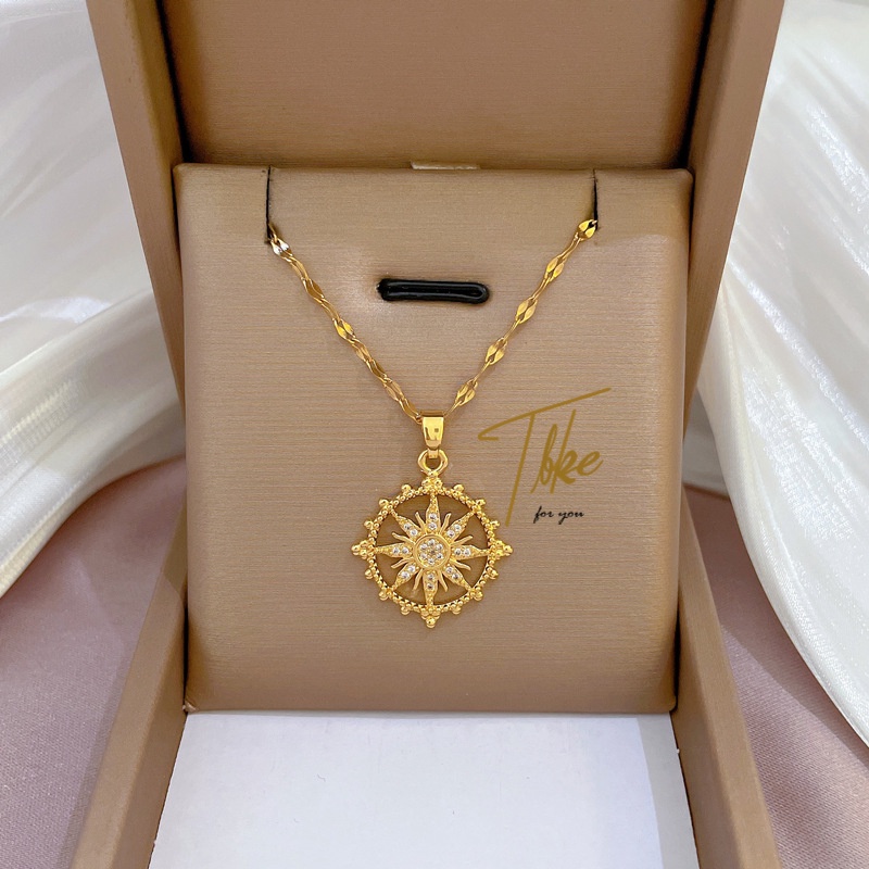 Tala 18K Gold Kyle Inspired - Micro set zircon solar Octagon necklace ...