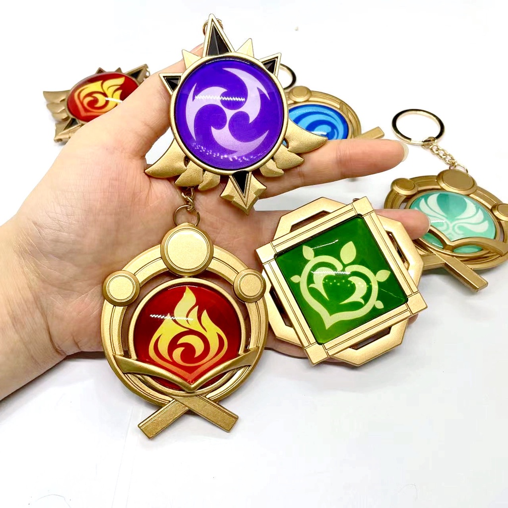 Genshin Impact Keychain Element Vision God's Eye Mondstadt Liyue