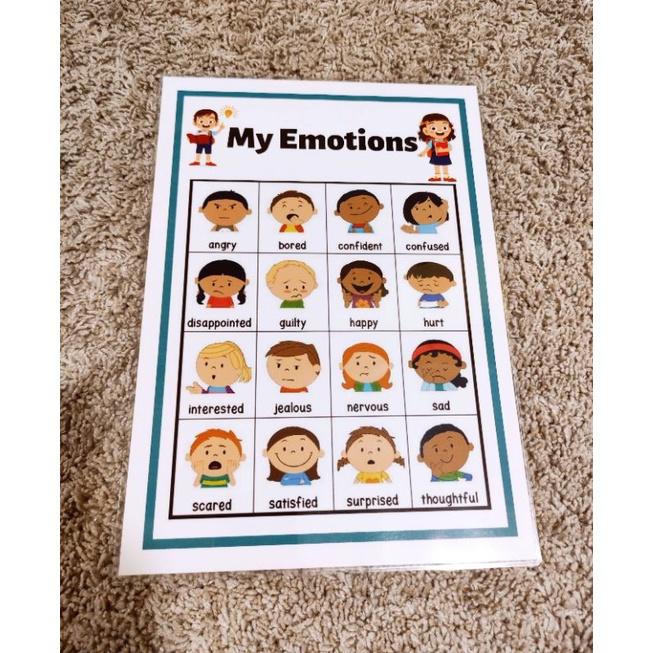 LAMINATED EDUCATIONAL CHART A4 SIZE (MY EMOTIONS) | Shopee Philippines