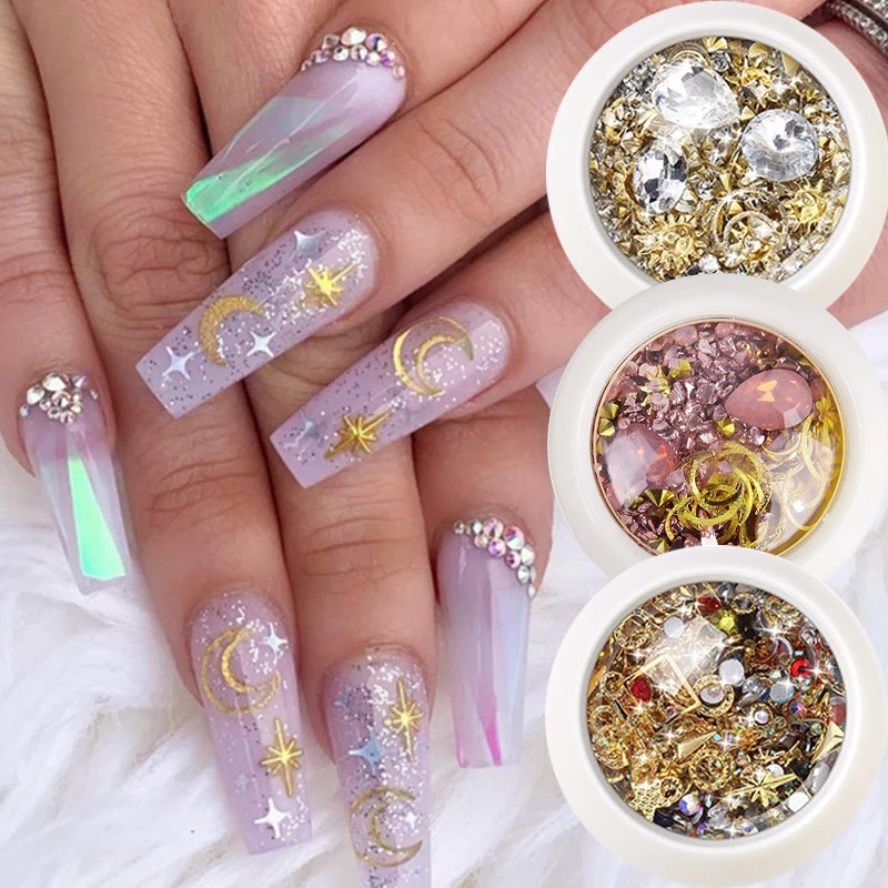 Mixed Size Rhinestones Accessories Colorful Crystal Stones Nail Art  Decorations Metal Rivet Gems Design Manicure Diamond | Shopee Philippines
