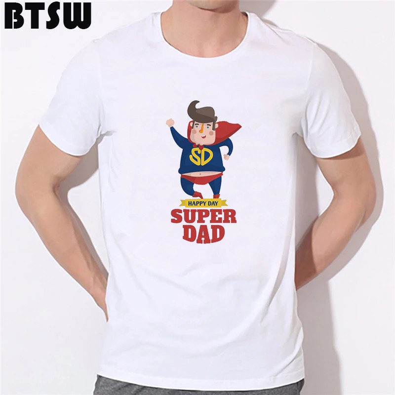 Super Dad Cartoon Print Happy Family With Child New Dad Funny T Shirt Best  Papa Graphic Tees Men Top | Shopee Philippines