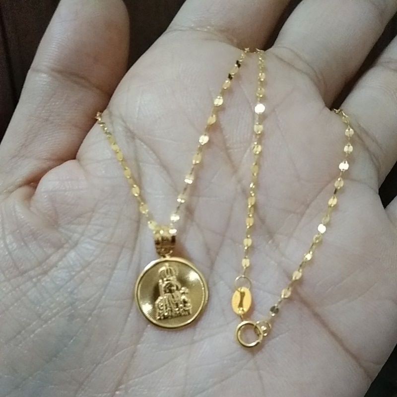 18K Saudi Gold Sto Nino Necklace | Shopee Philippines