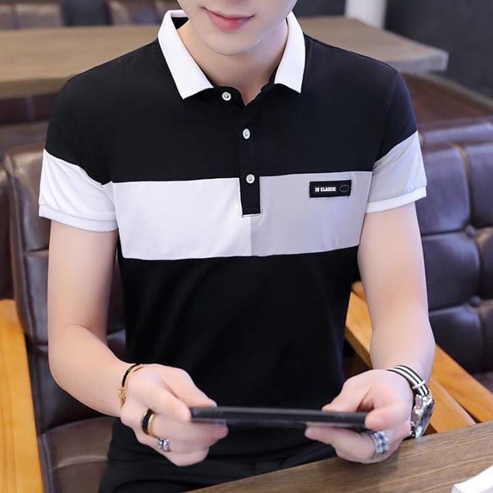 Korean fashion polo shirt for men (can fit SMALL to LARGE) | Shopee