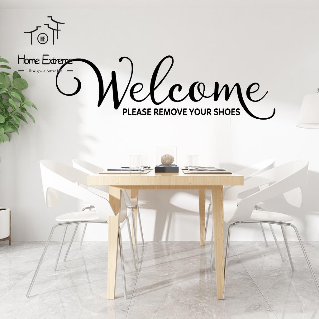 Best Life Funny Quotes Wall Decal Welcome Please Remove Your Shoes Wall Sticker Home Decor Diy Art Decal 52x15cm Shopee Philippines