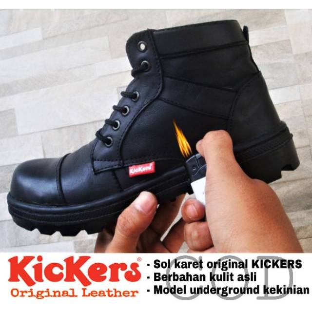 Kickers Shoes Pns Work Shoes Office Work Safety Boots Kickers Leather Shopee Philippines