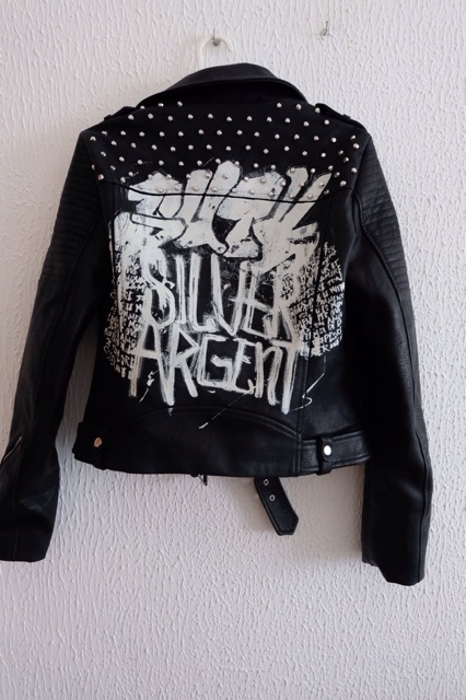 zara graffiti leather jacket