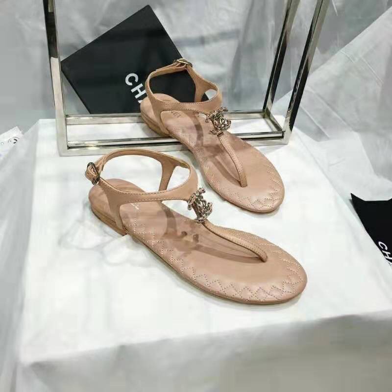 chanel sandals nude